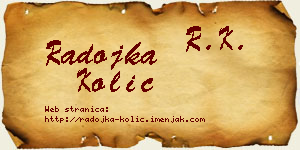 Radojka Kolić vizit kartica